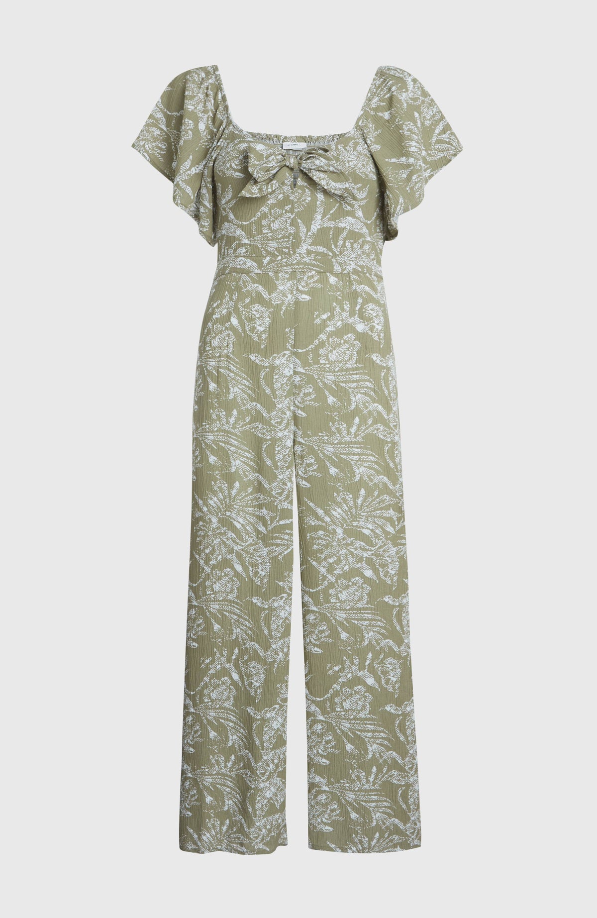 Kesia Jumpsuit | Green Textured Jungle