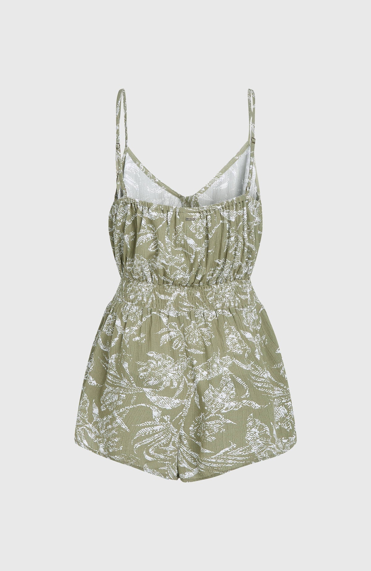 Romper mit Knöpfen und schmalen Trägern | Green Textured Jungle