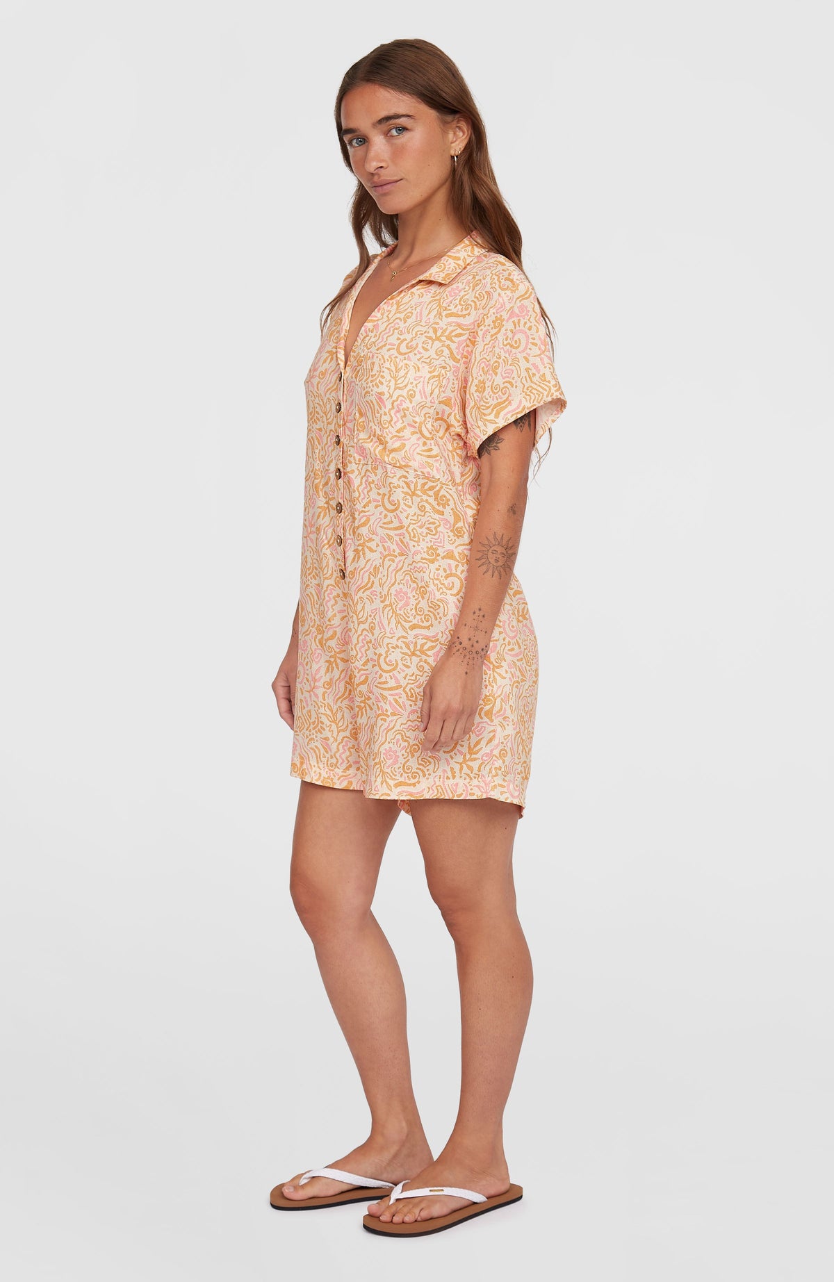 Women of the Wave Romper | White Abstract Wave