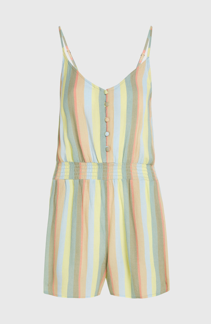 Romper mit Knöpfen und schmalen Trägern | Multi Must Haves Stripe
