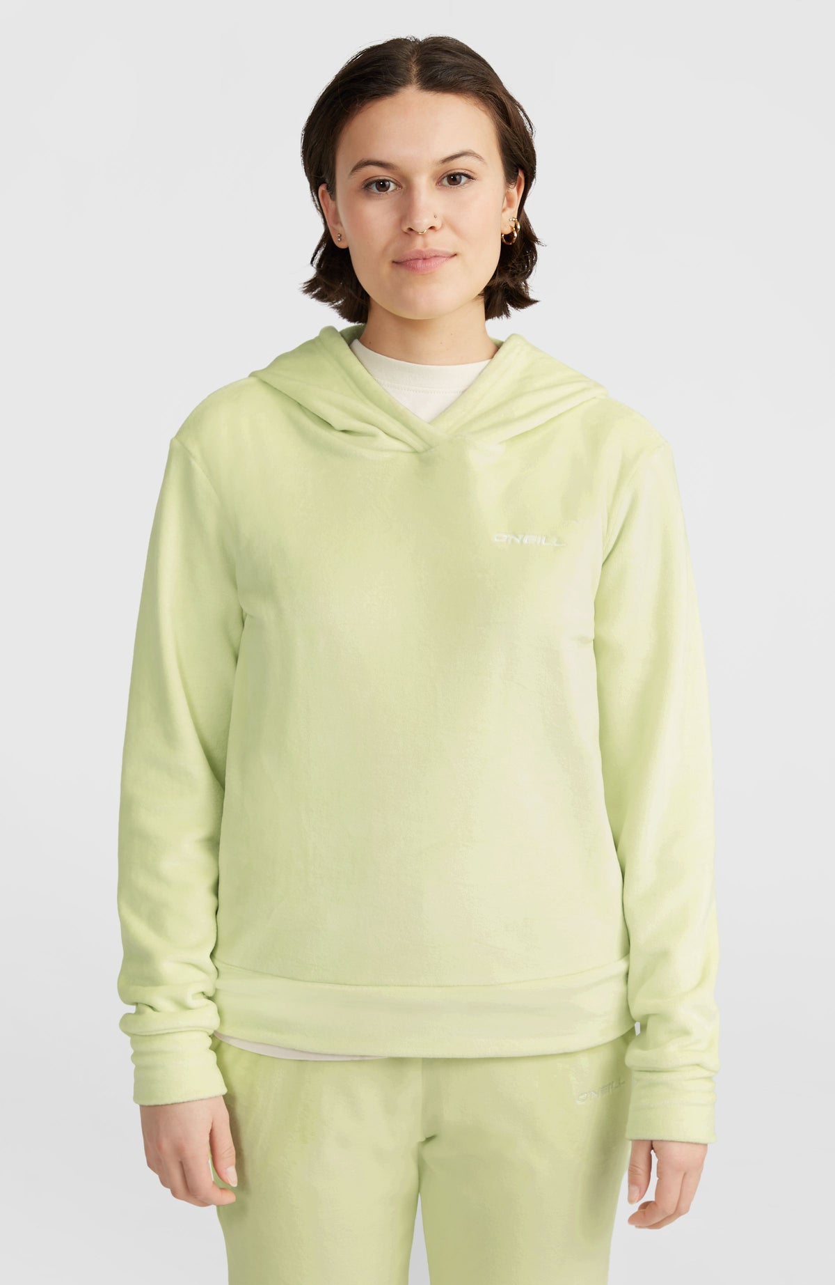 Velour Fleece-Hoodie | Lime Wash
