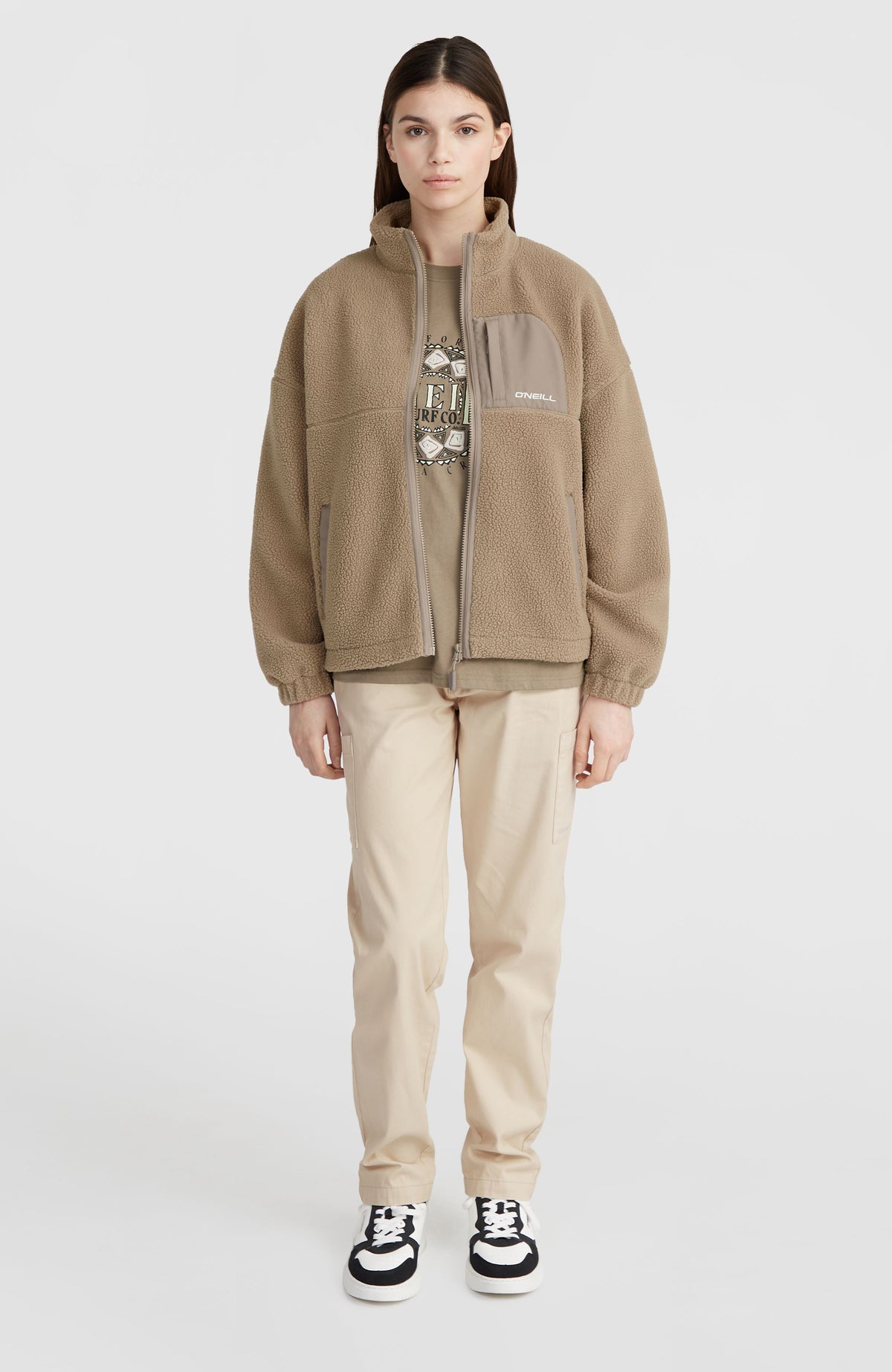 Flauschige Fleecejacke mit Reißverschluss | Concrete