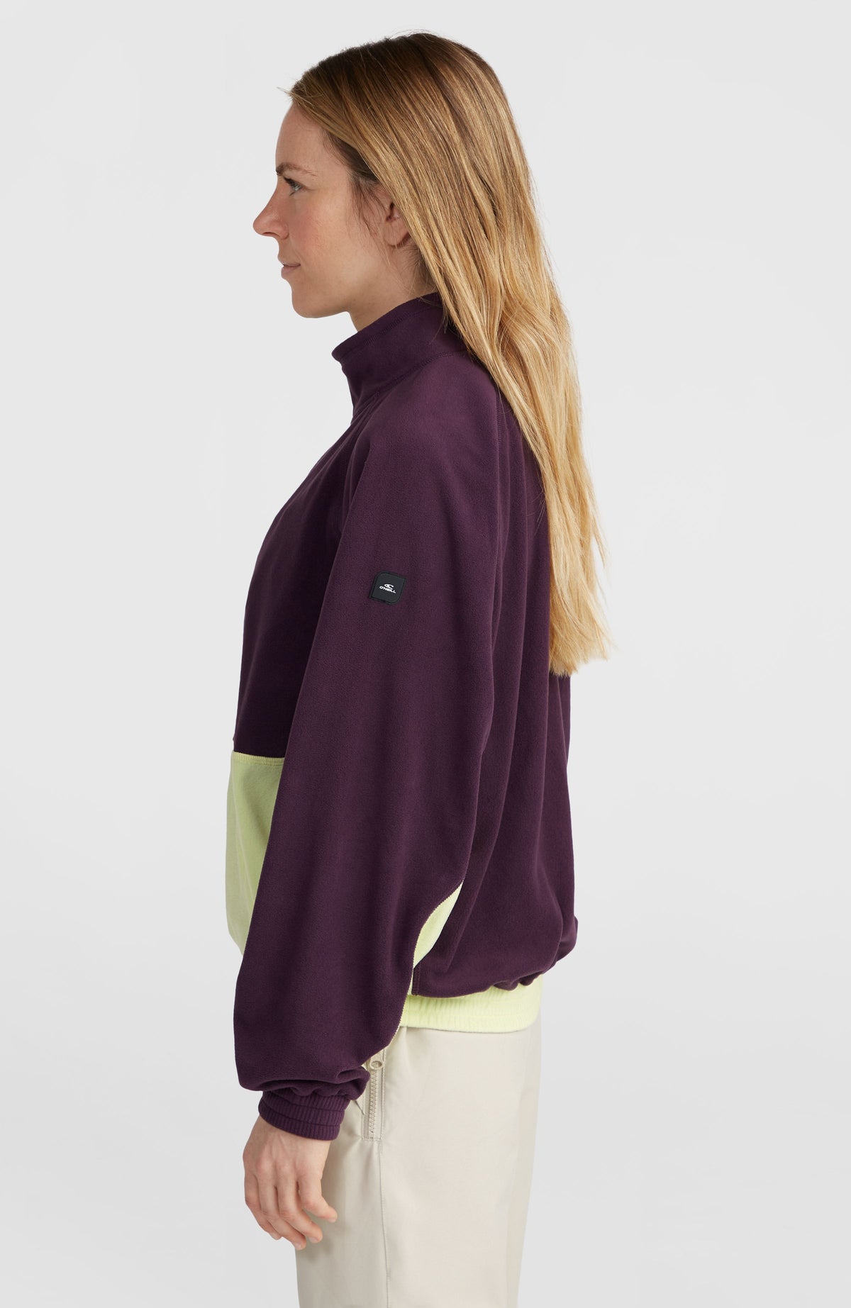 O'Riginals Polartec® 100 Fleecepullover mit Halbreißverschluss | Aubergine Colour Block