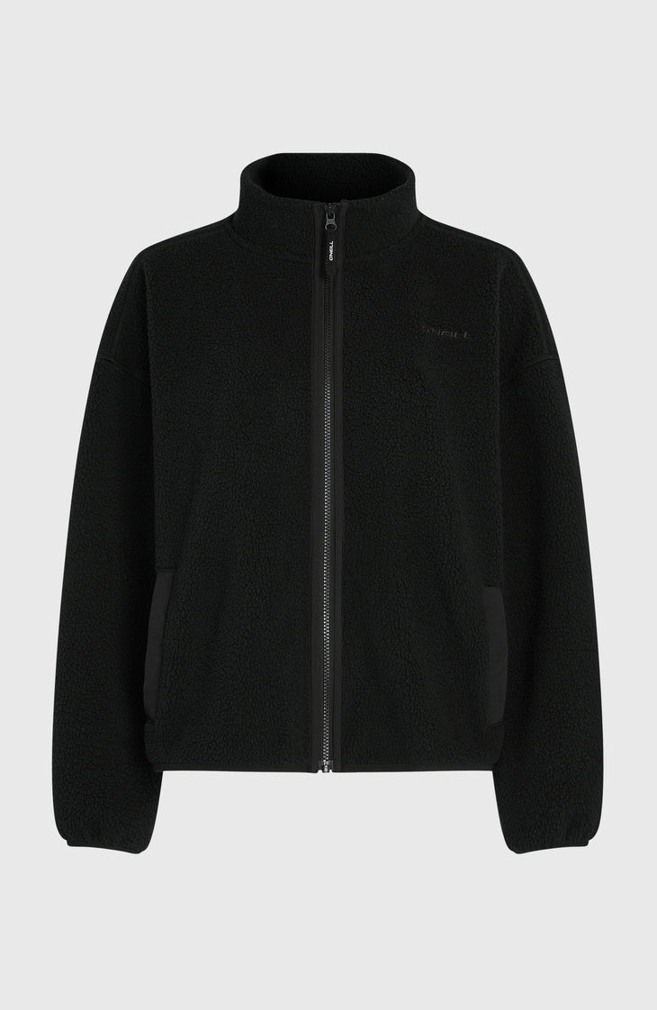 Flauschige Must-Have Fleecejacke mit Reißverschluss | Black Out
