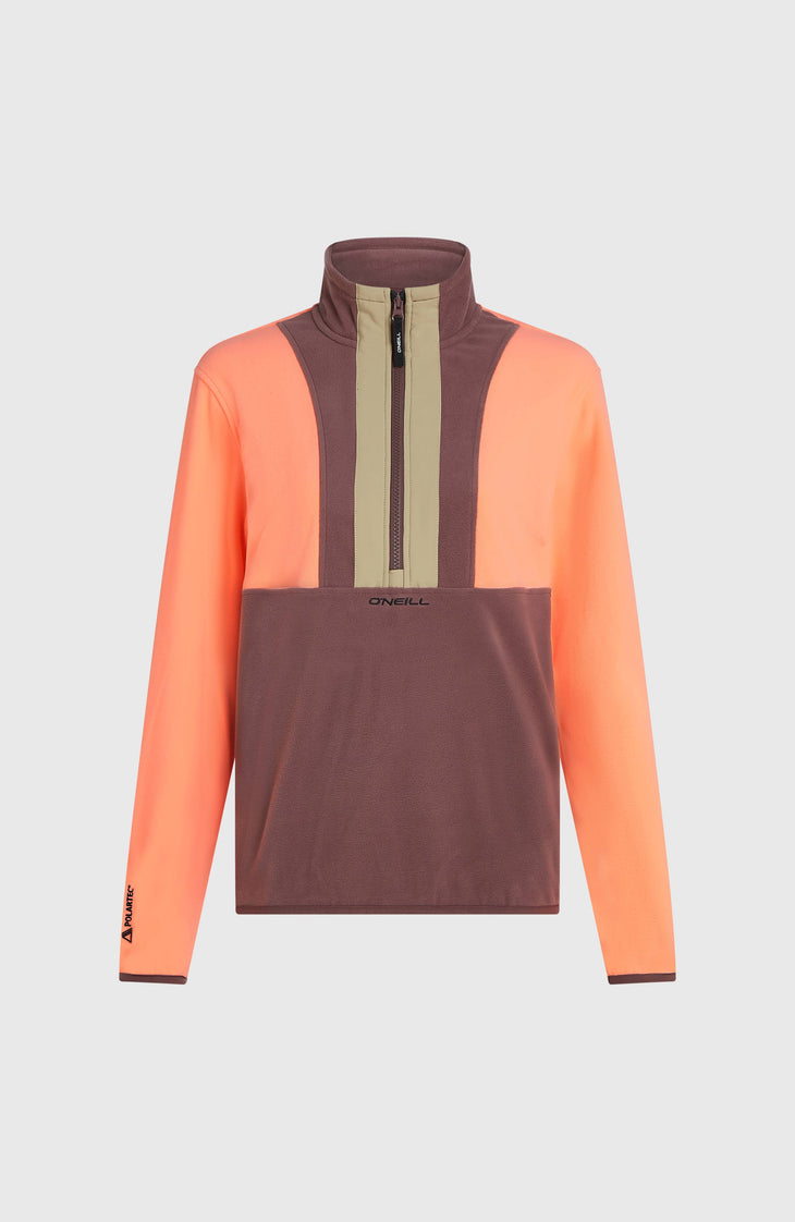 FWC'Cruz Triple Polartec® Fleecepullover mit Halbreißverschluss | Funky Peach Colour Block