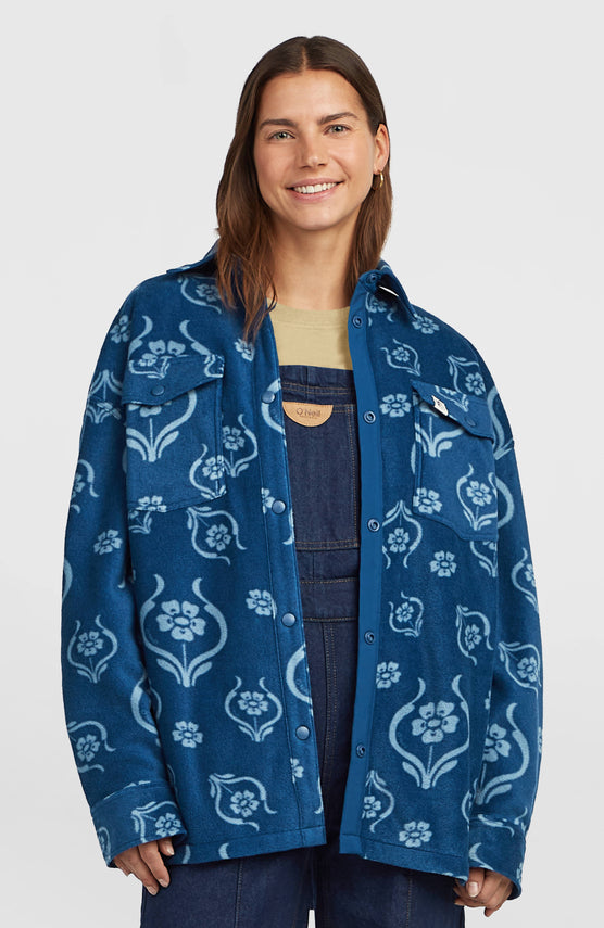 O'Riginals Superfleece Hemd | Blue Artdeco Floral