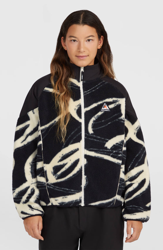 FWC'Play Hyperfleece Pullover mit durchgehendem Reißverschluss | White Snowtracks