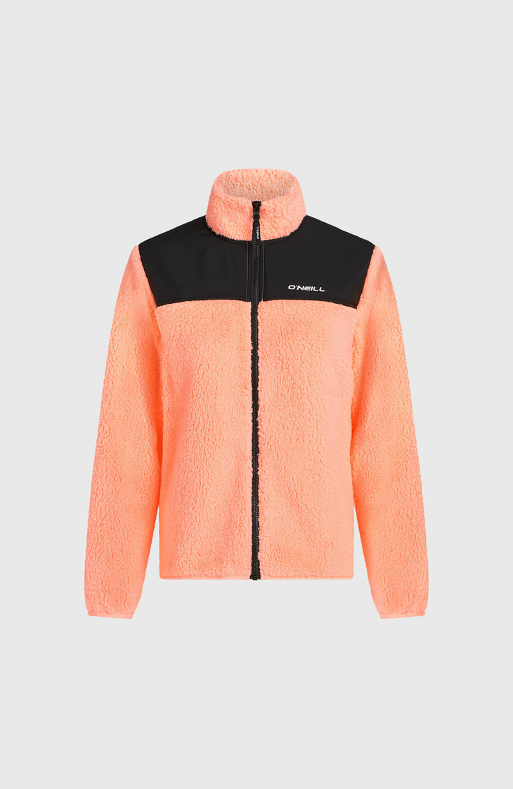 FWC'Cruz Fuzzy Fleecejacke mit Reißverschluss | Funky Peach Colour Block