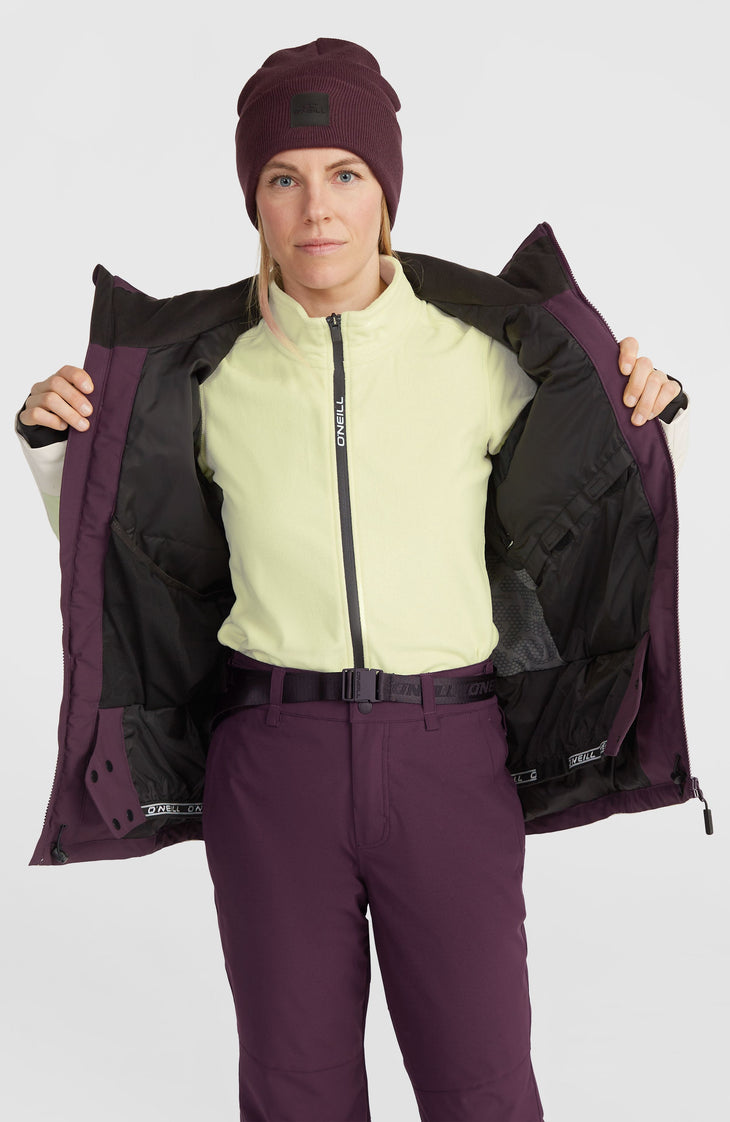 Carbonite Skijacke | Aubergine Colour Block