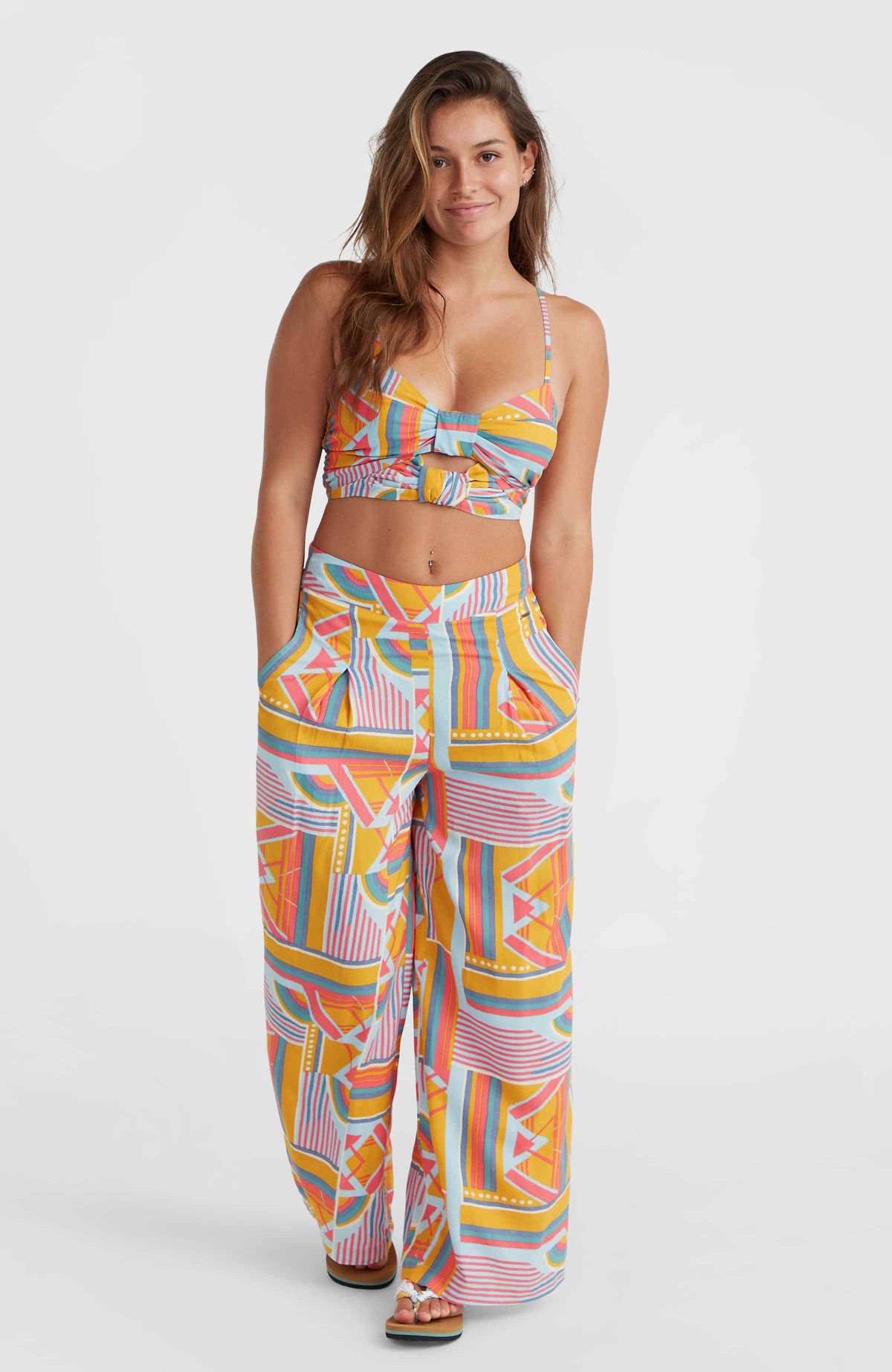 Farrah Women of the Wave Woven Hose | Yellow Art Geo
