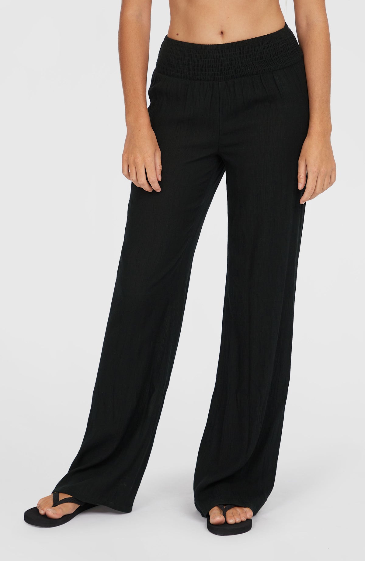 Johnny Smocked Waist Hose | Black Out