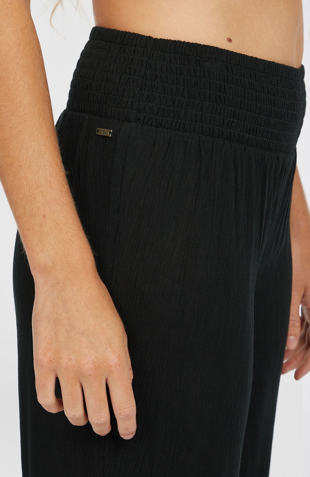 Johnny Smocked Waist Hose | Black Out