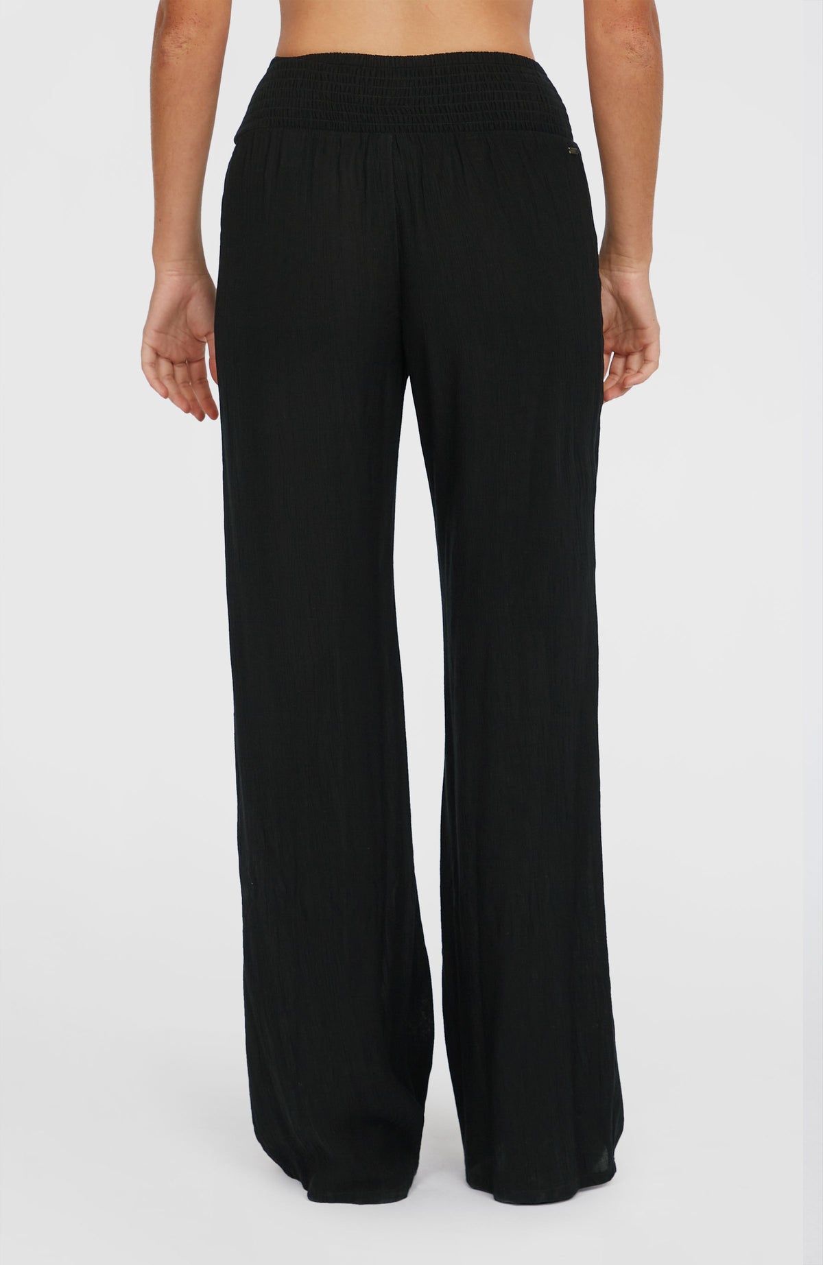Johnny Smocked Waist Hose | Black Out