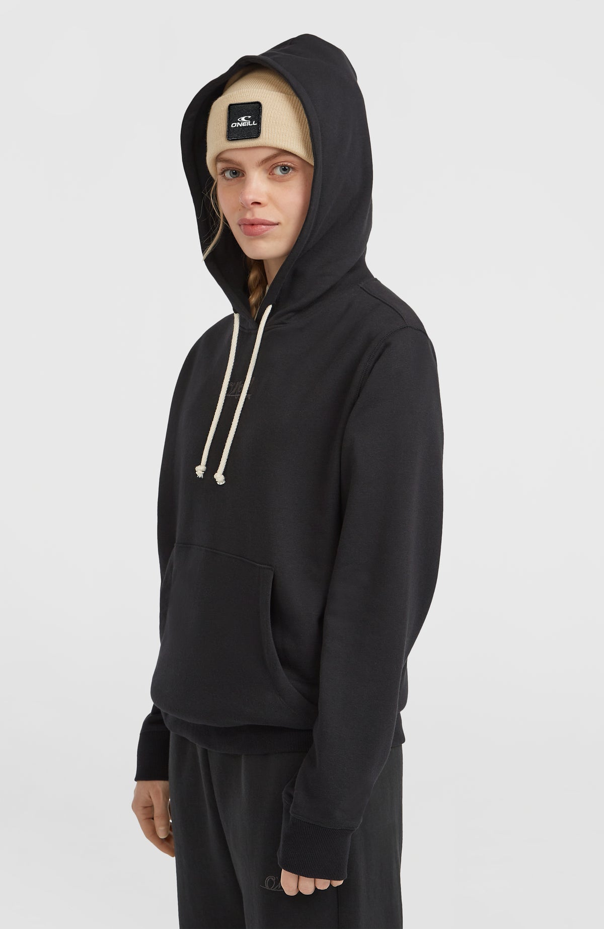 Essentials Script Hoodie | Black Out
