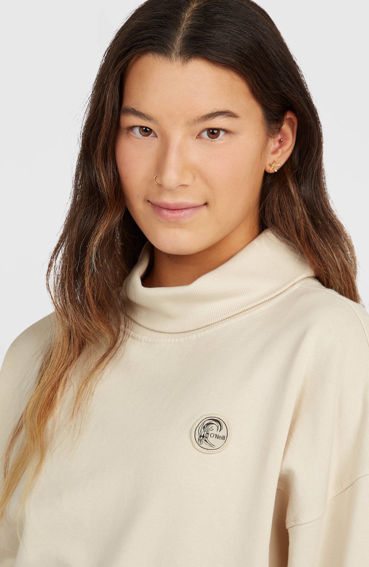 O'Riginals Crew Sweatshirt mit hohem Kragen | Linen White