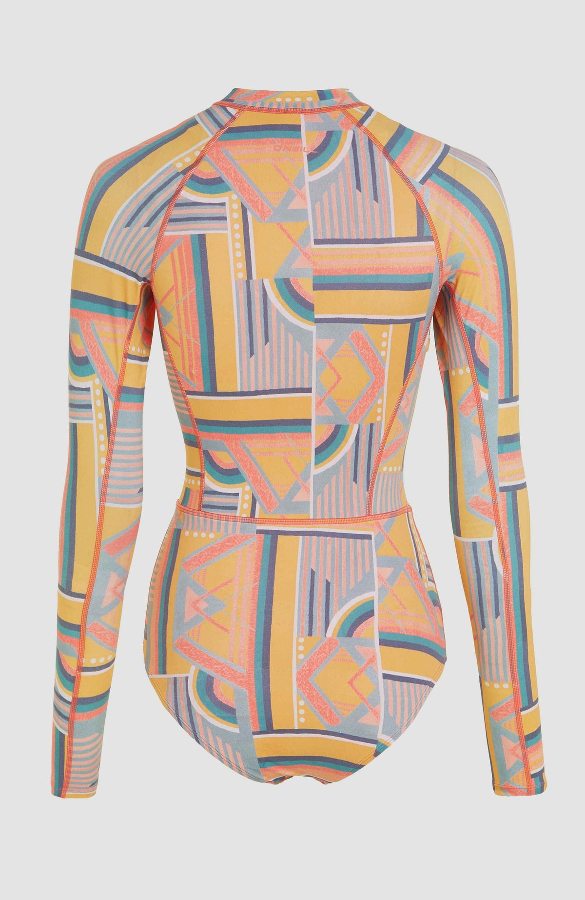 Women of the Wave Longsleeve-Badeanzug | Yellow Art Geo