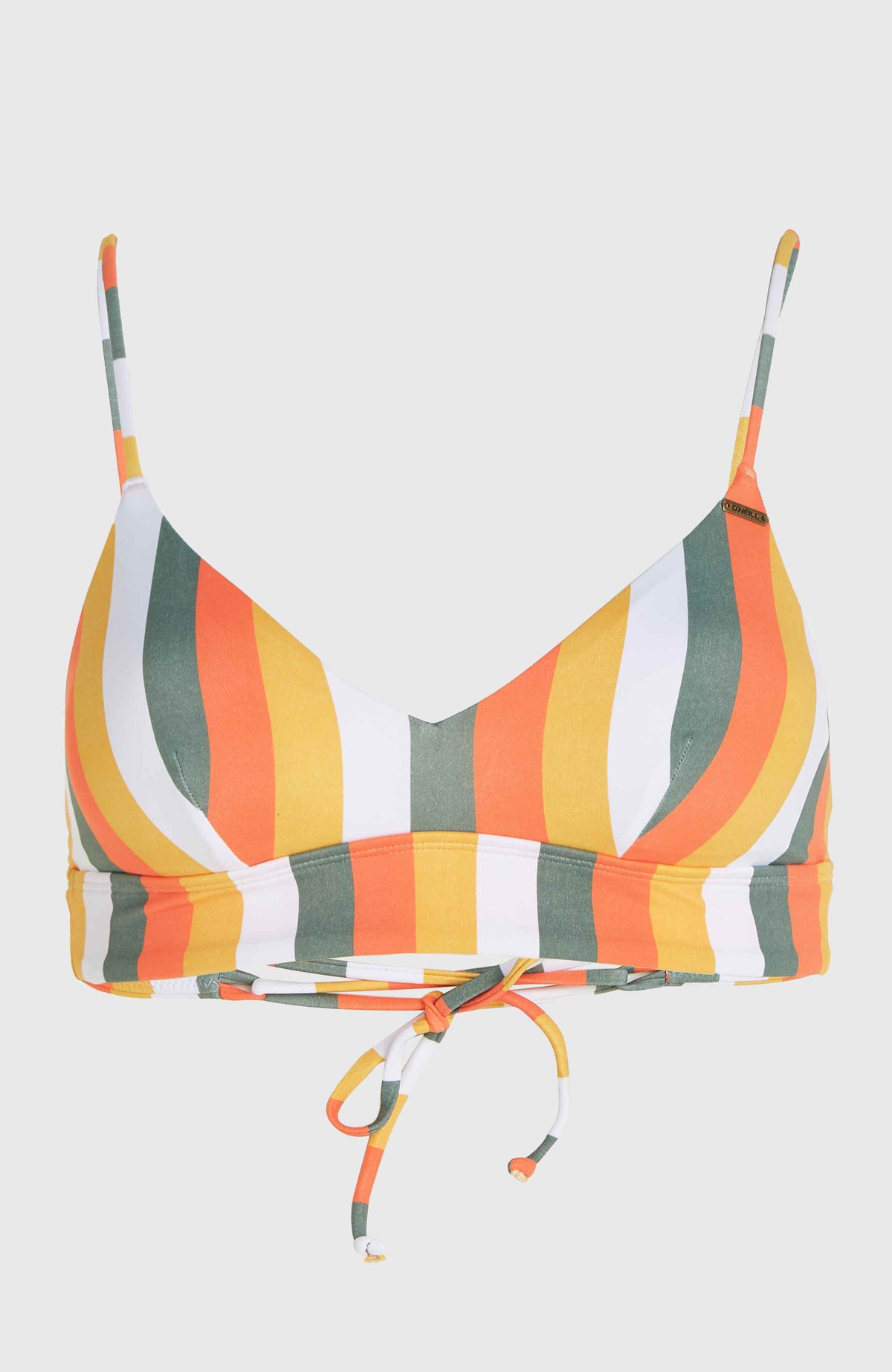 Wave Crop Bikini-Oberteil | Orange Multistripe
