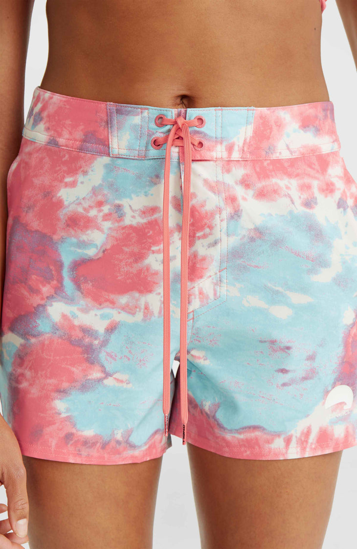 Women of the Wave 14\" Boardshorts | Pink Ice Cube Tie Dye