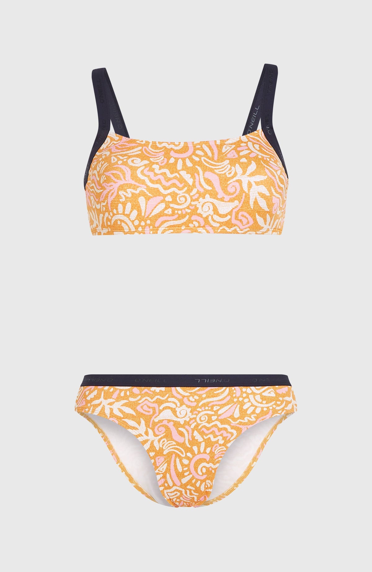 Sport Bikini-Set | Orange Abstract Wave