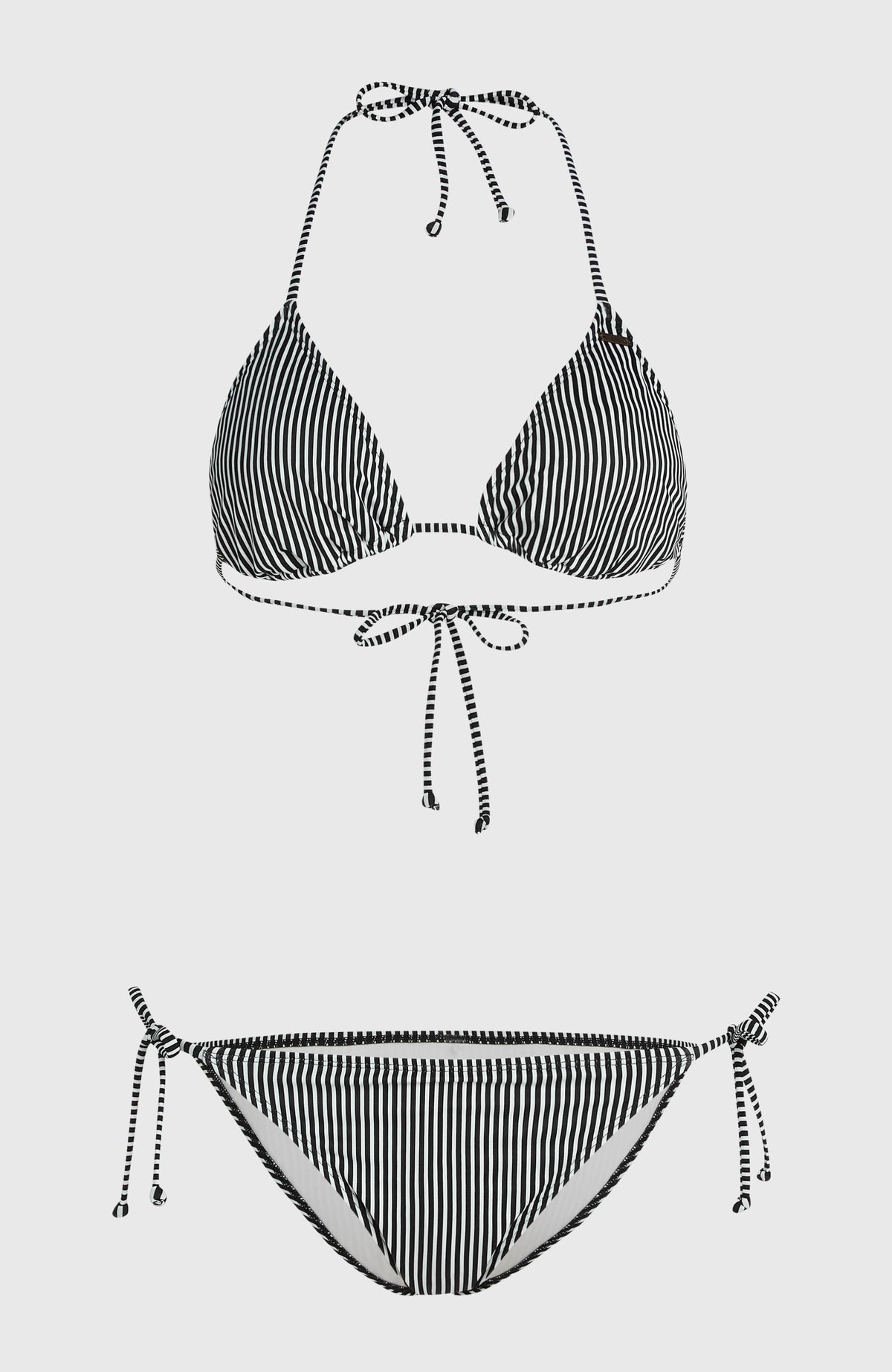 Essentials Capri Bondey Bikini-Set | Black Simple Stripe
