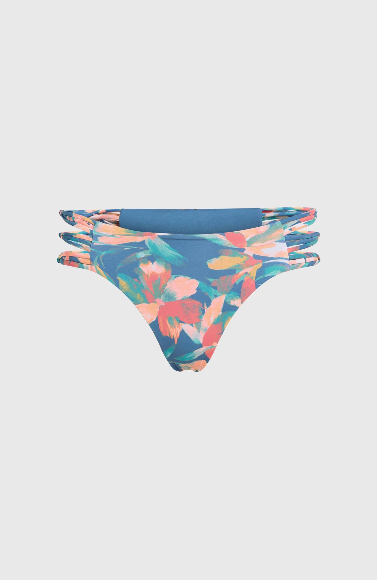 Boulders Bikinihose mit seitlichen Bändern | Blue Painted Tropics