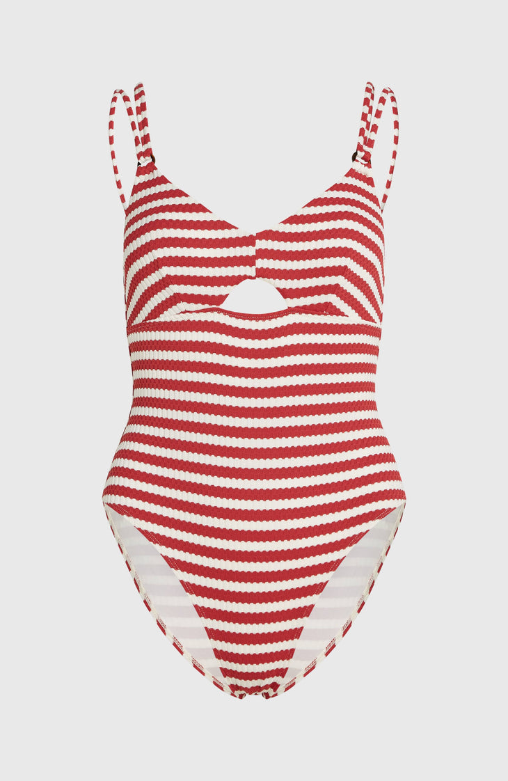 O'Riginals Badeanzug | White/Red Originals Stripe