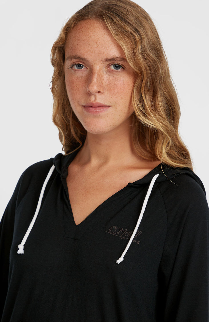 Essentials Langarm-Hoodie | Black Out