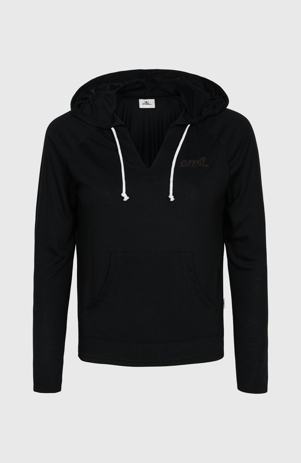 Essentials Langarm-Hoodie | Black Out