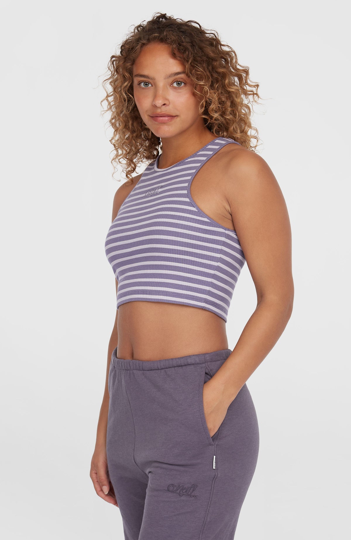 Jess Rib Tanktop | Purple Yarn Dye Stripe