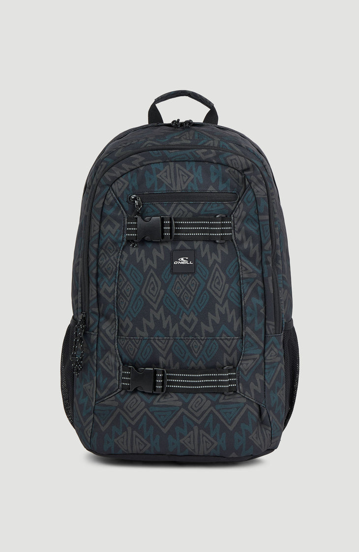 Boarder Rucksack | Black Retro Ikat