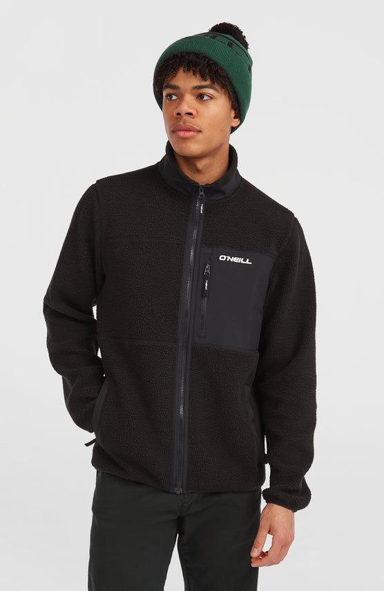 Flauschige Must-Have Fleecejacke mit Reißverschluss | Black Out