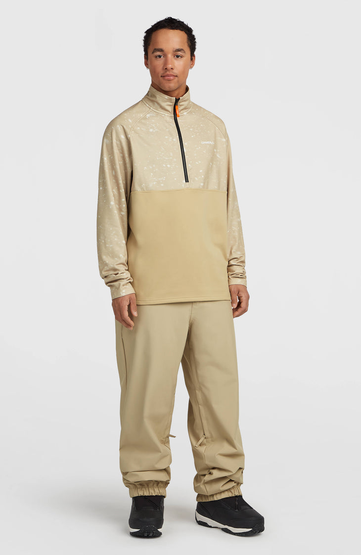 FWC'Cruz Printed Fleecepullover mit Halbreißverschluss | Beige Snow Storm