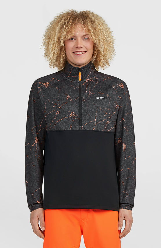 FWC'Cruz Printed Fleecepullover mit Halbreißverschluss | Black Basalt