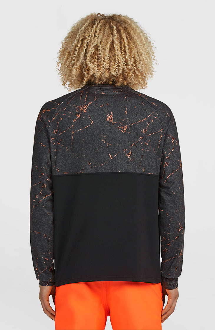 FWC'Cruz Printed Fleecepullover mit Halbreißverschluss | Black Basalt