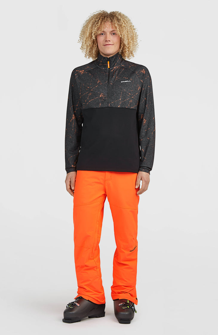 FWC'Cruz Printed Fleecepullover mit Halbreißverschluss | Black Basalt