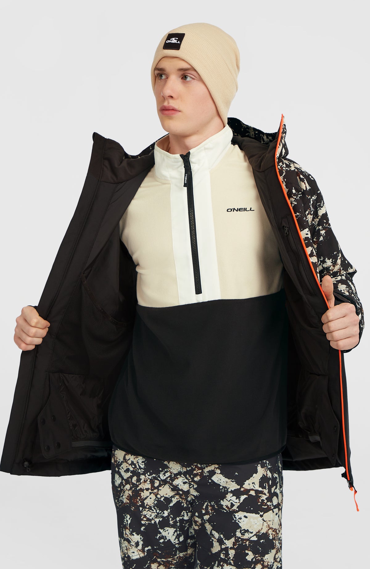 FWC'Cruz Block Skijacke | Black/Beige Quarry