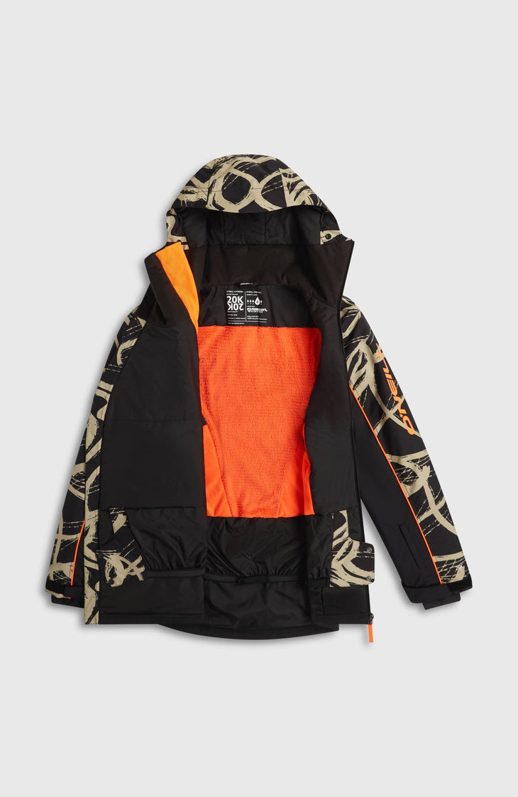 FWC'Play Asymmetric Ski- und Snowboardjacke | Beige Snowtracks
