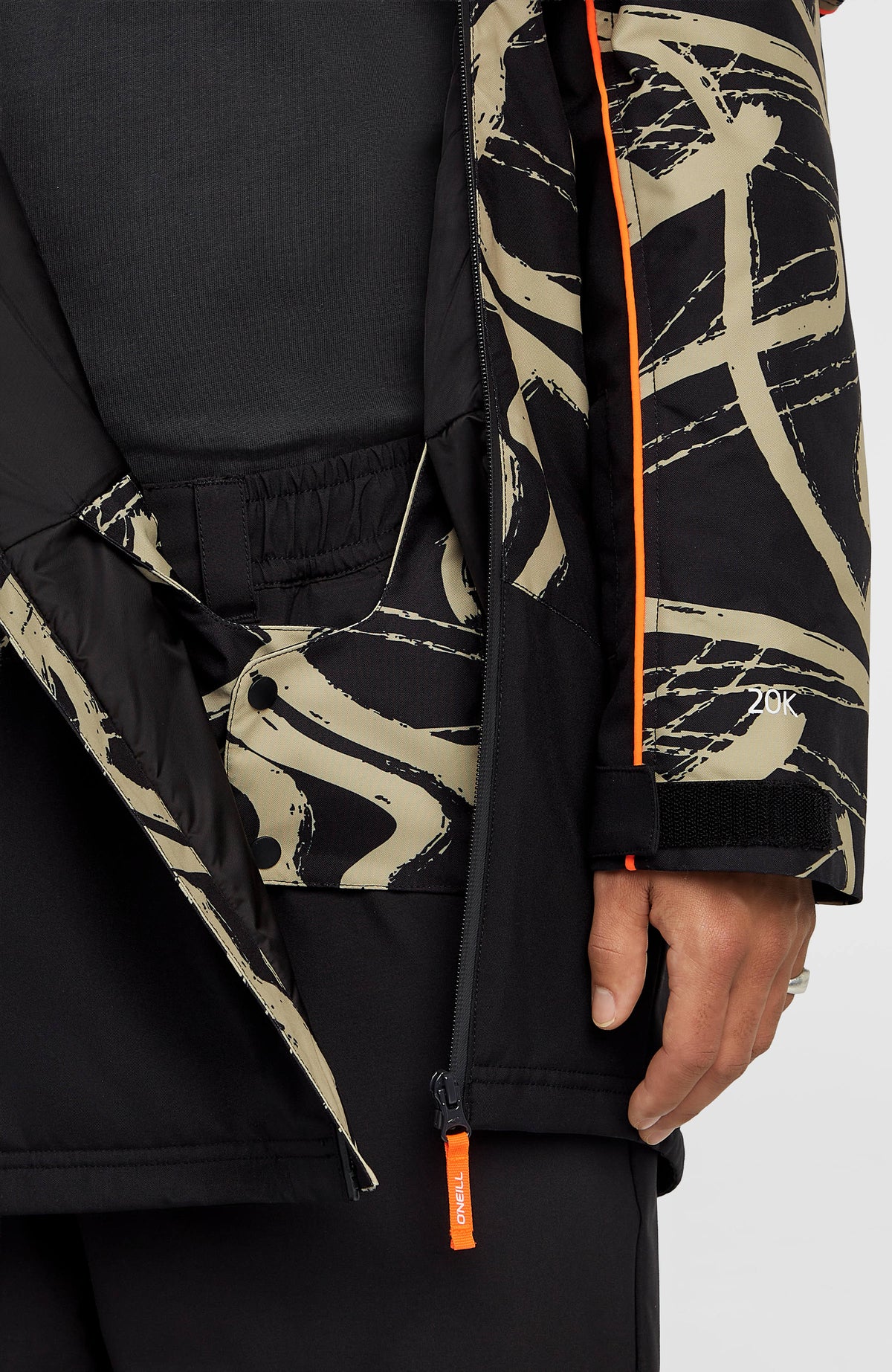 FWC'Play Asymmetric Ski- und Snowboardjacke | Beige Snowtracks