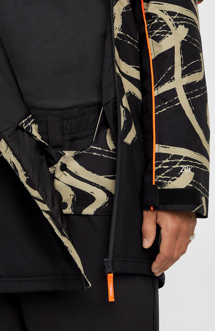 FWC'Play Asymmetric Ski- und Snowboardjacke | Beige Snowtracks