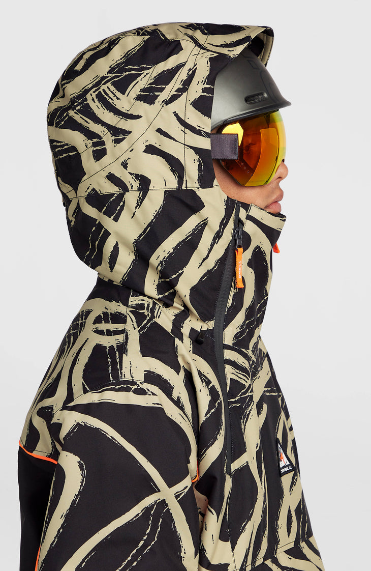 FWC'Play Asymmetric Ski- und Snowboardjacke | Beige Snowtracks