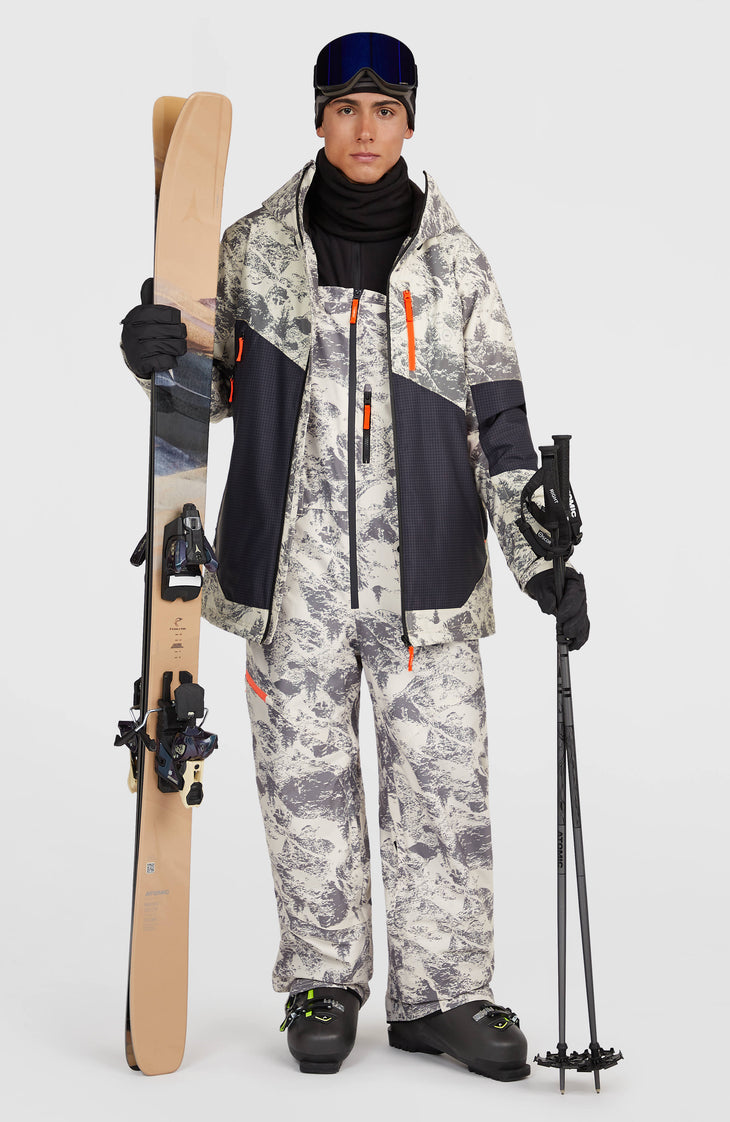 FWC'Peak Bib Skihose | Grey Mountain Landscape