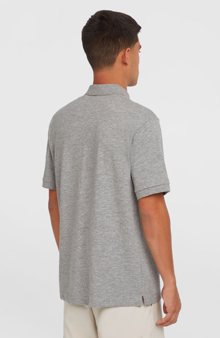 Slub Small Logo Poloshirt | Silver Melee
