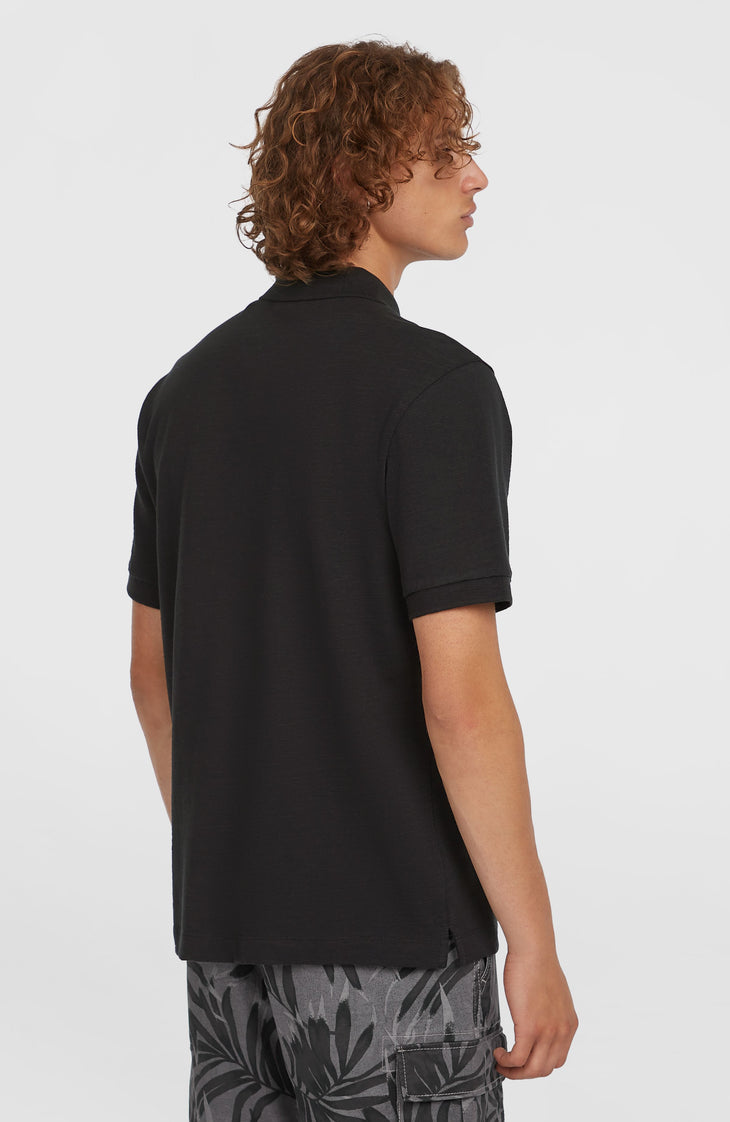Slub Small Logo Poloshirt | Black Out