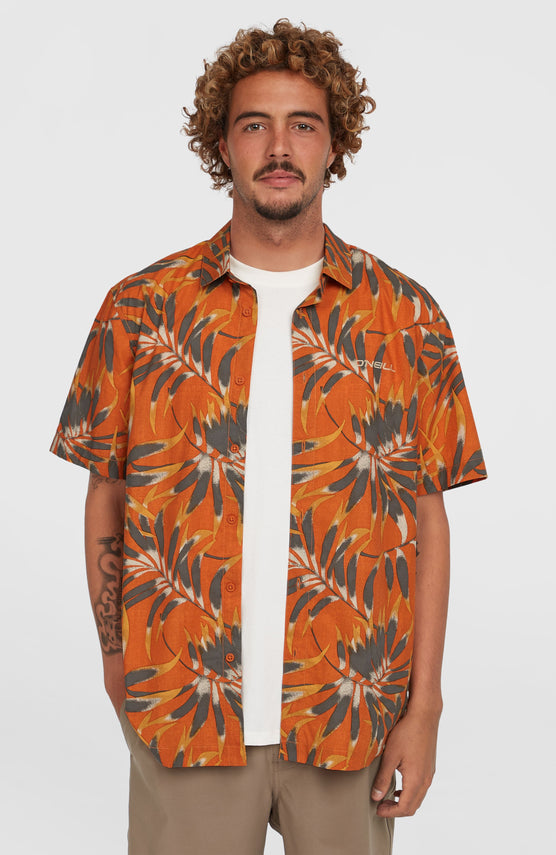 Print-Shirt | Orange Dipped Leaves