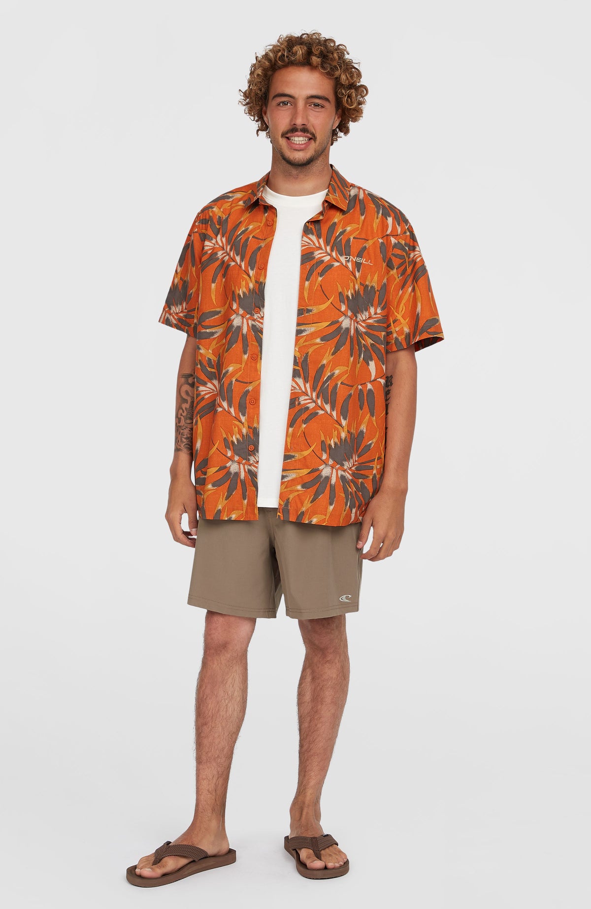 Print-Shirt | Orange Dipped Leaves