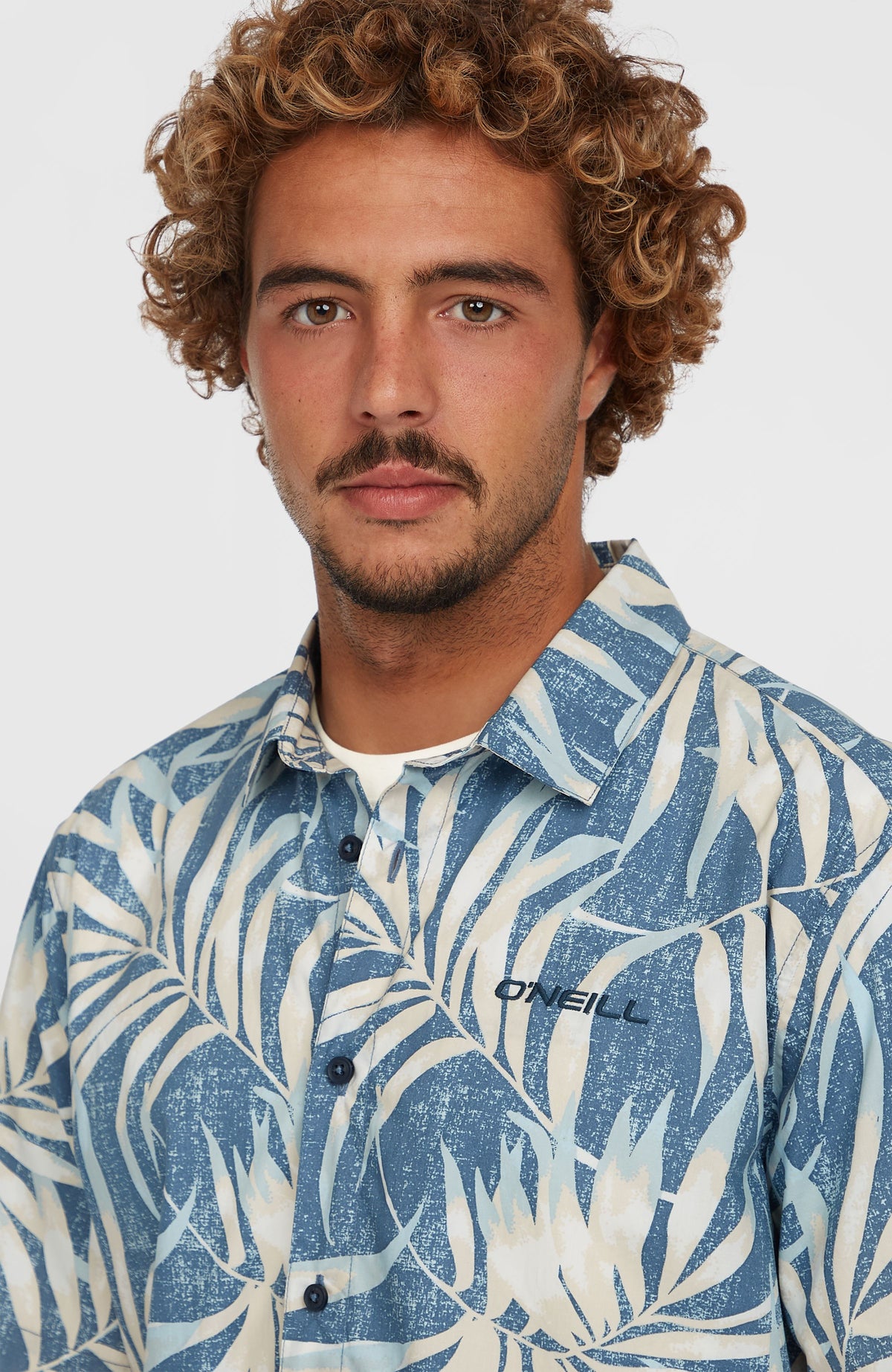 Print-Shirt | Blue Dipped Leaves