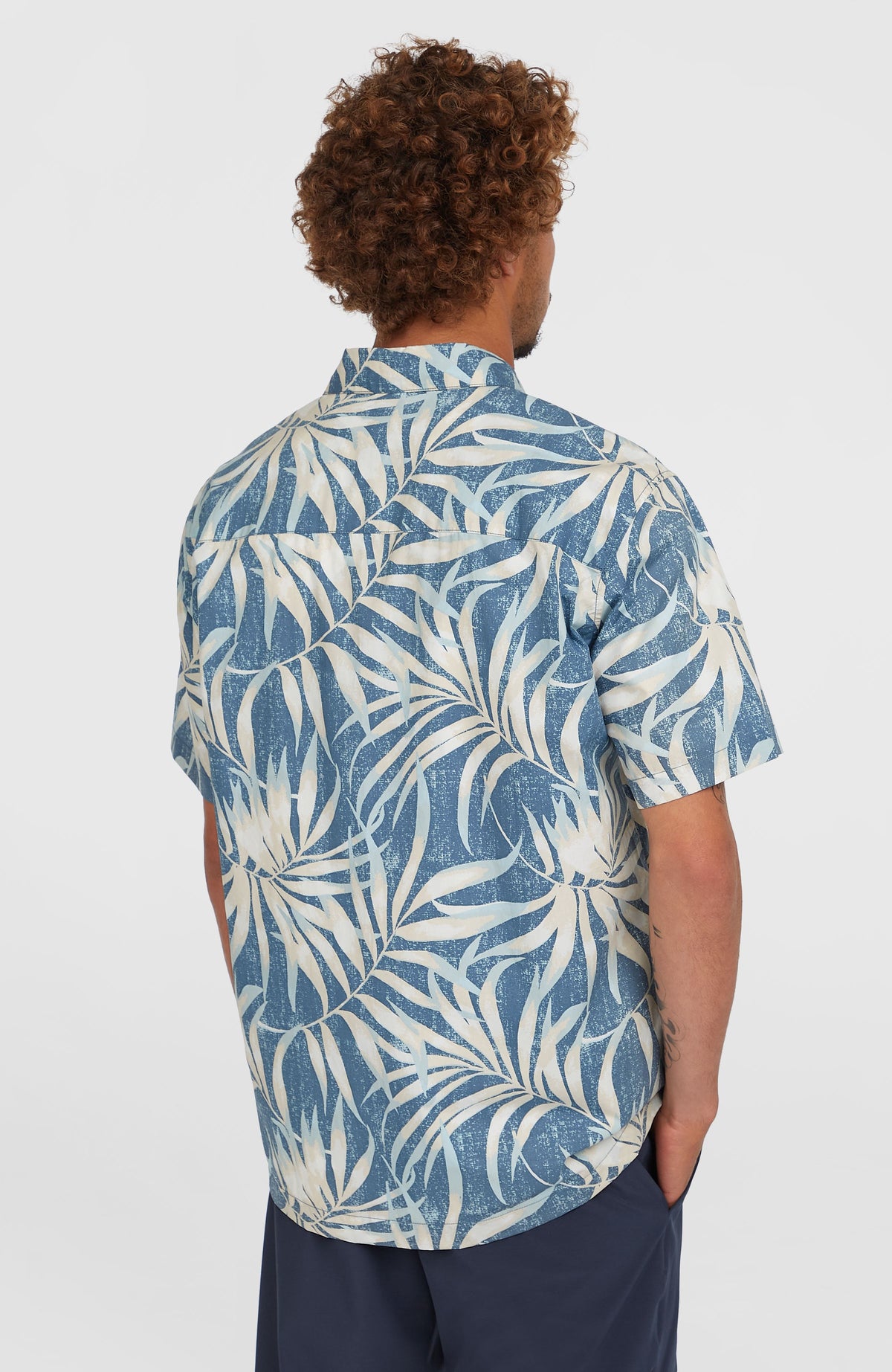 Print-Shirt | Blue Dipped Leaves