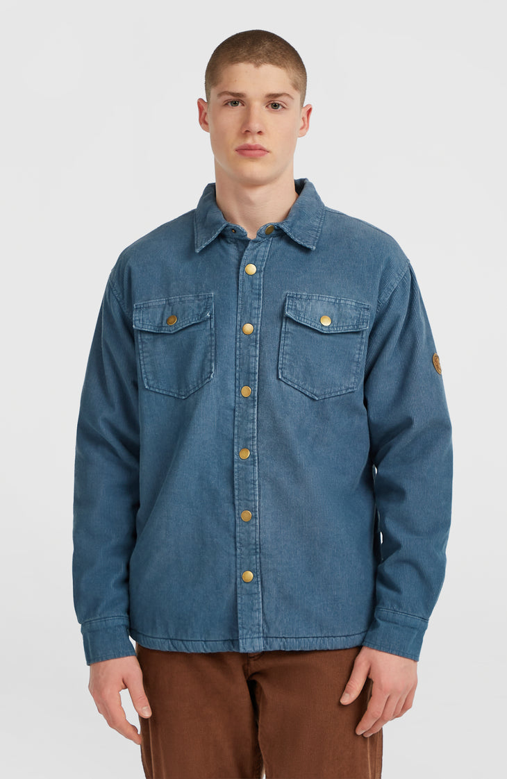 O'Riginals Cord-Overshirt mit Fleecefutter | Mozart Blue