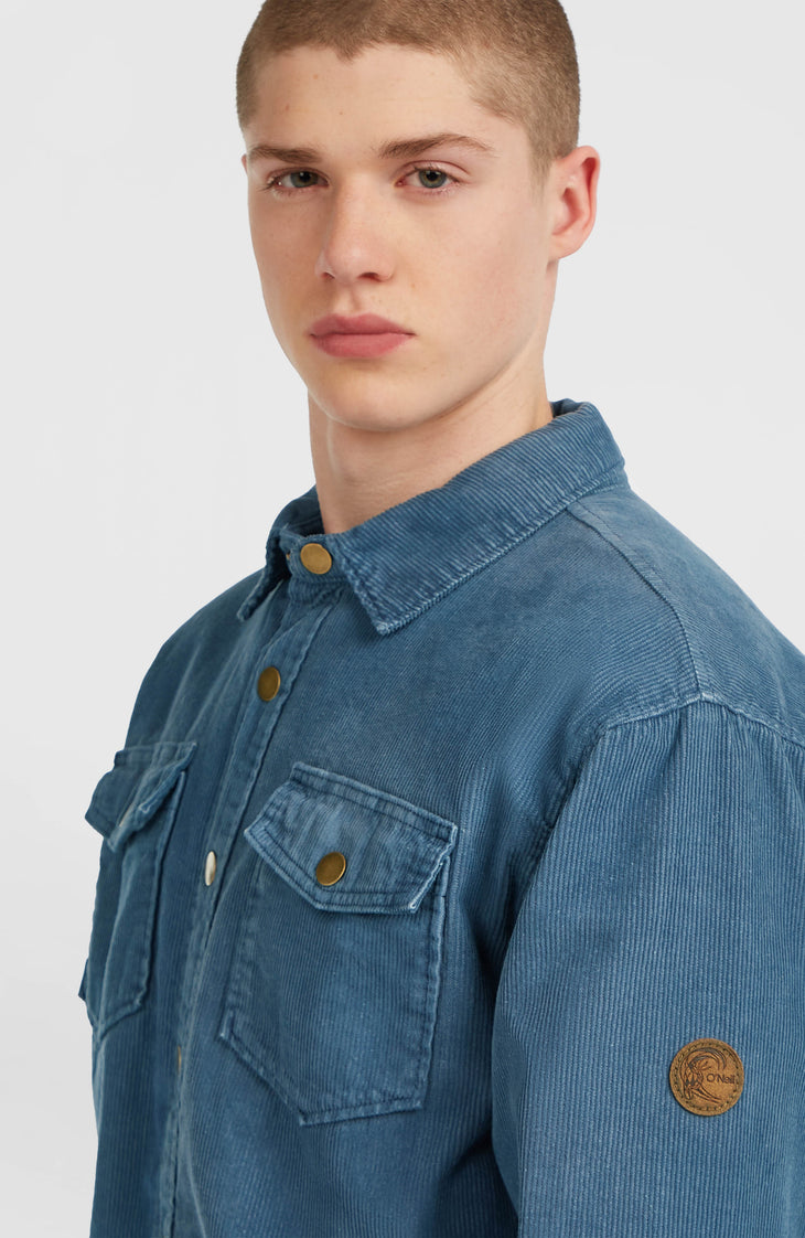 O'Riginals Cord-Overshirt mit Fleecefutter | Mozart Blue