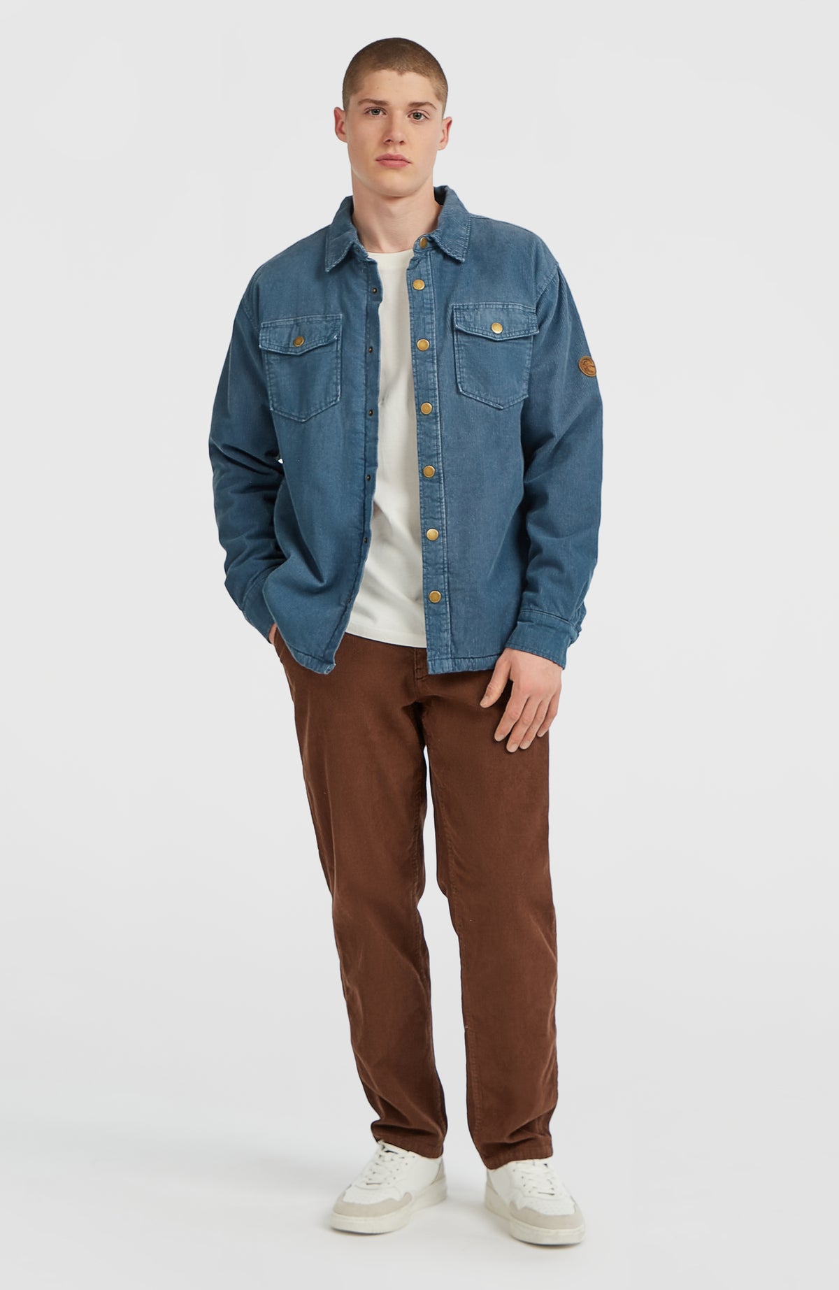 O'Riginals Cord-Overshirt mit Fleecefutter | Mozart Blue
